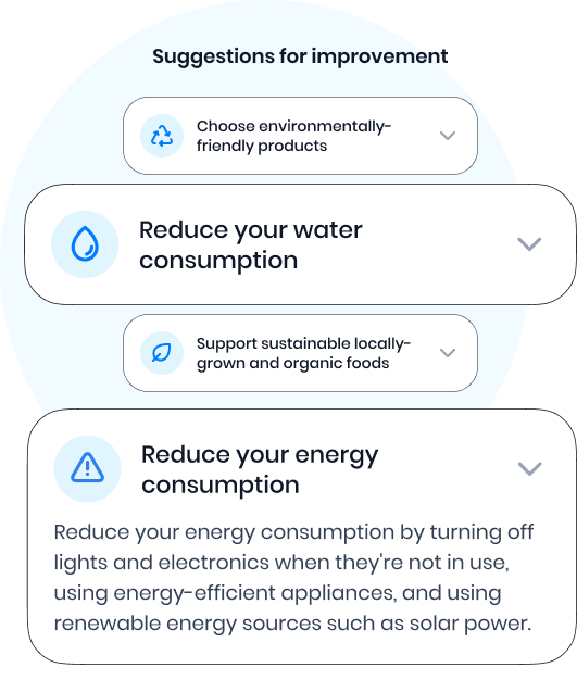 Get personal suggestions to help you live sustainably and healthy